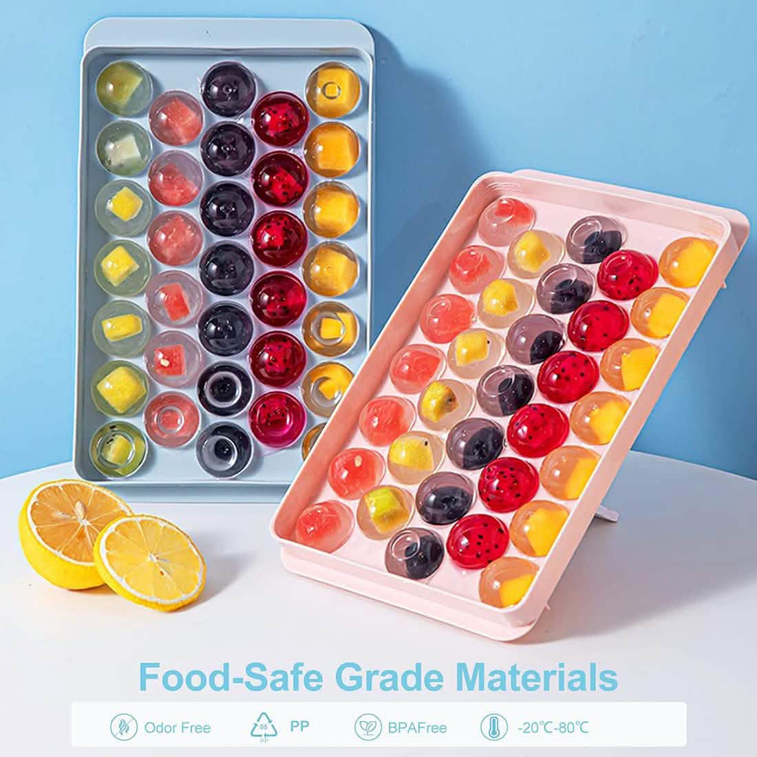 Lid & Bin Ice Ball Maker Mold for Freezer