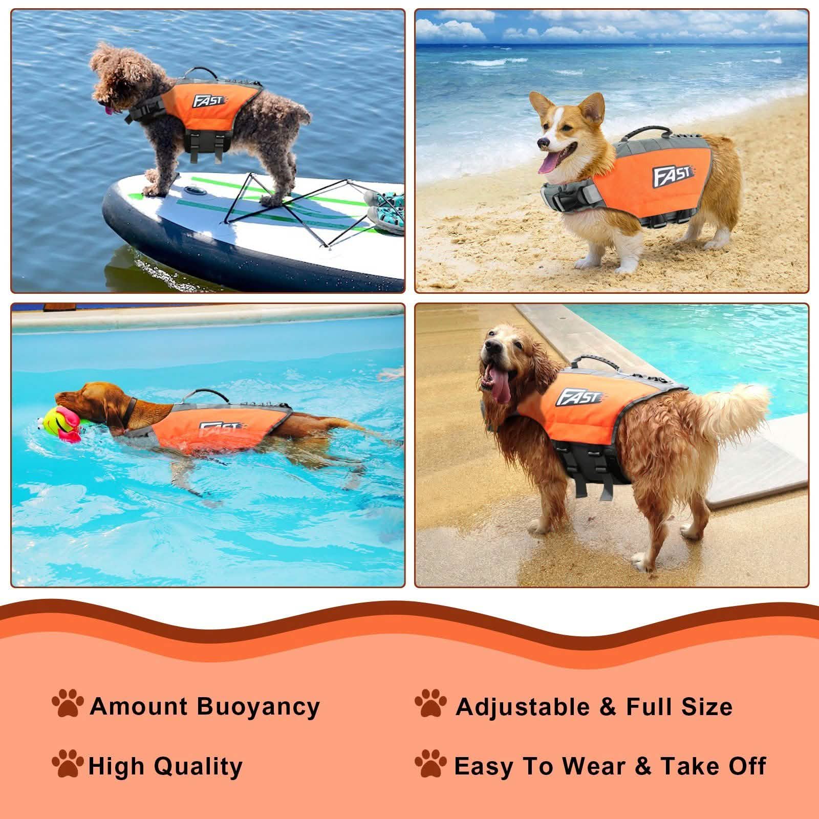 Life Jacket Reflective Safety Vest with Adjustable Buckles & Durable Rescue
