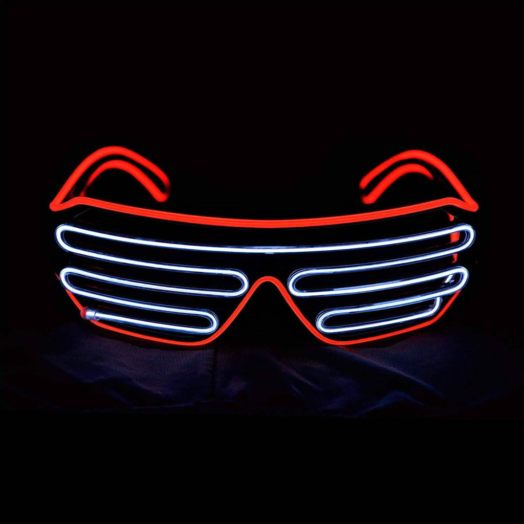 Light Up Shutter Neon Rave Flashing LED Sunglasses
