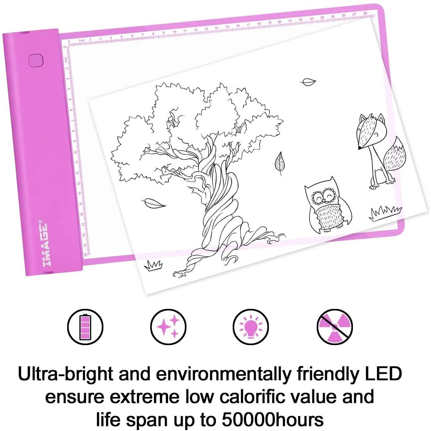 Light-up Tracing Pad Pink Coloring Drawing Art Gift Toy