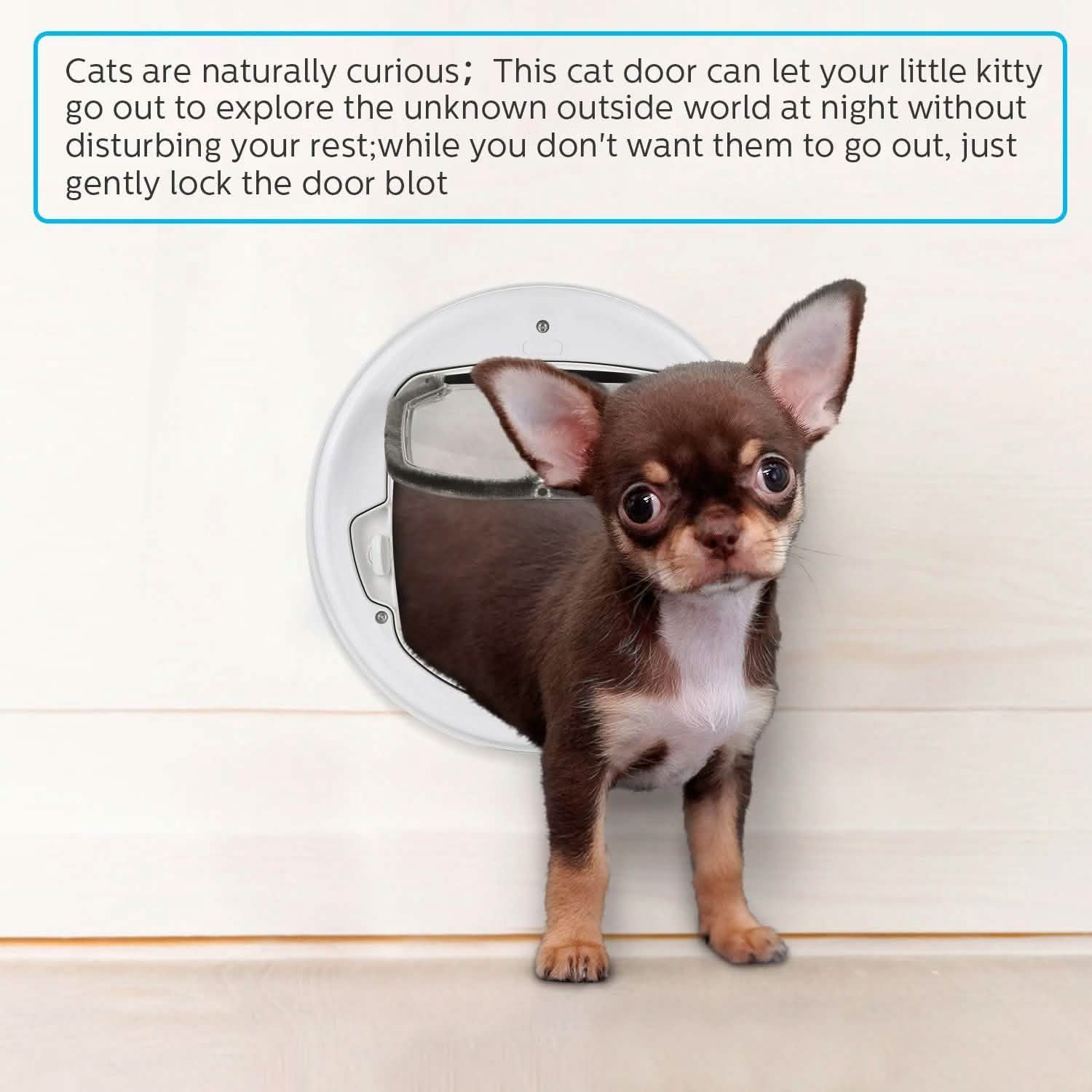 Lightweight Flap Pet Door Cats Small Dogs Anti-Insects Quiet Magnet Locking Gate