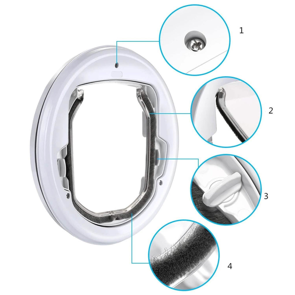 Lightweight Flap Pet Door Cats Small Dogs Anti-Insects Quiet Magnet Locking Gate