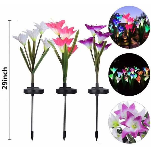 Lily Flower Multi-Color Changing LED Solar Powered Lights