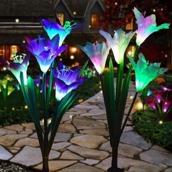 Lily Flower Multi-Color Changing LED Solar Powered Lights