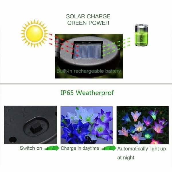 Lily Flower Multi-Color Changing LED Solar Powered Lights