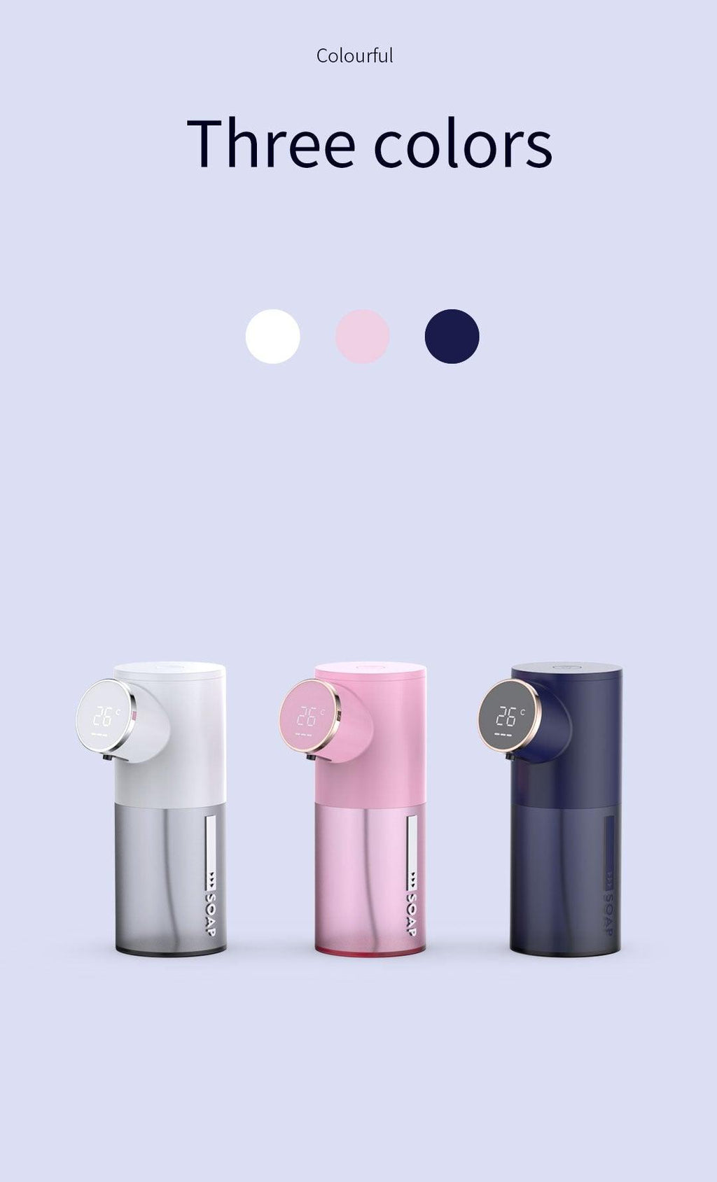 Liquid Soap Dispensers USB Rechargeable Temperature Display Automatic Dispenser Soap Foam Hand Sanitizer Machine Automatic Foaming Soap Dispenser Touchless Rechargeable Sensor Hand Soap Dispenser With Display Suitable For Bathrooms Kitchens Restaurant