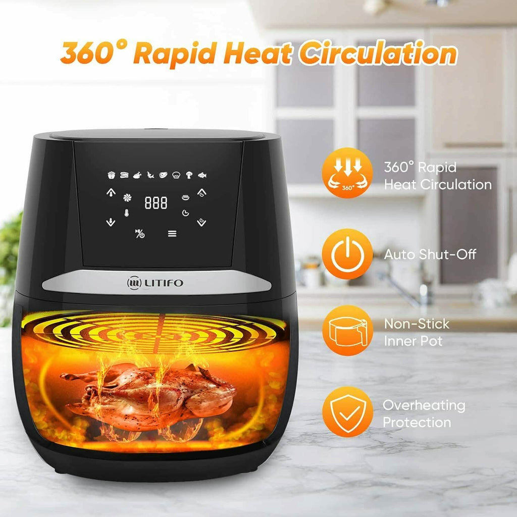 LITIFO 4.5QT Air Fryer with Digital LED Touch Screen Single Basket System