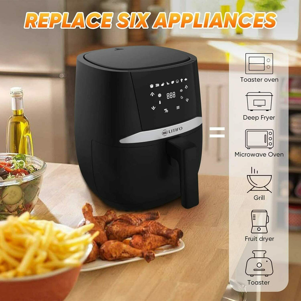 LITIFO 4.5QT Air Fryer with Digital LED Touch Screen Single Basket System