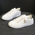 Little white shoes for women, lightweight, simple, fashionable, low top, flat bottom, versatile, women's trendy sports shoes