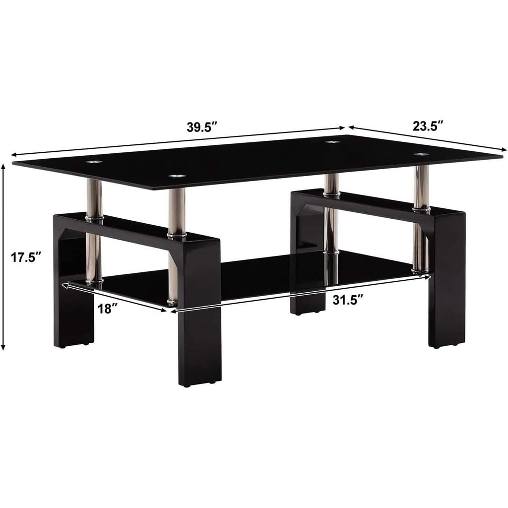 Living Room Rectangle Glass Coffee Table