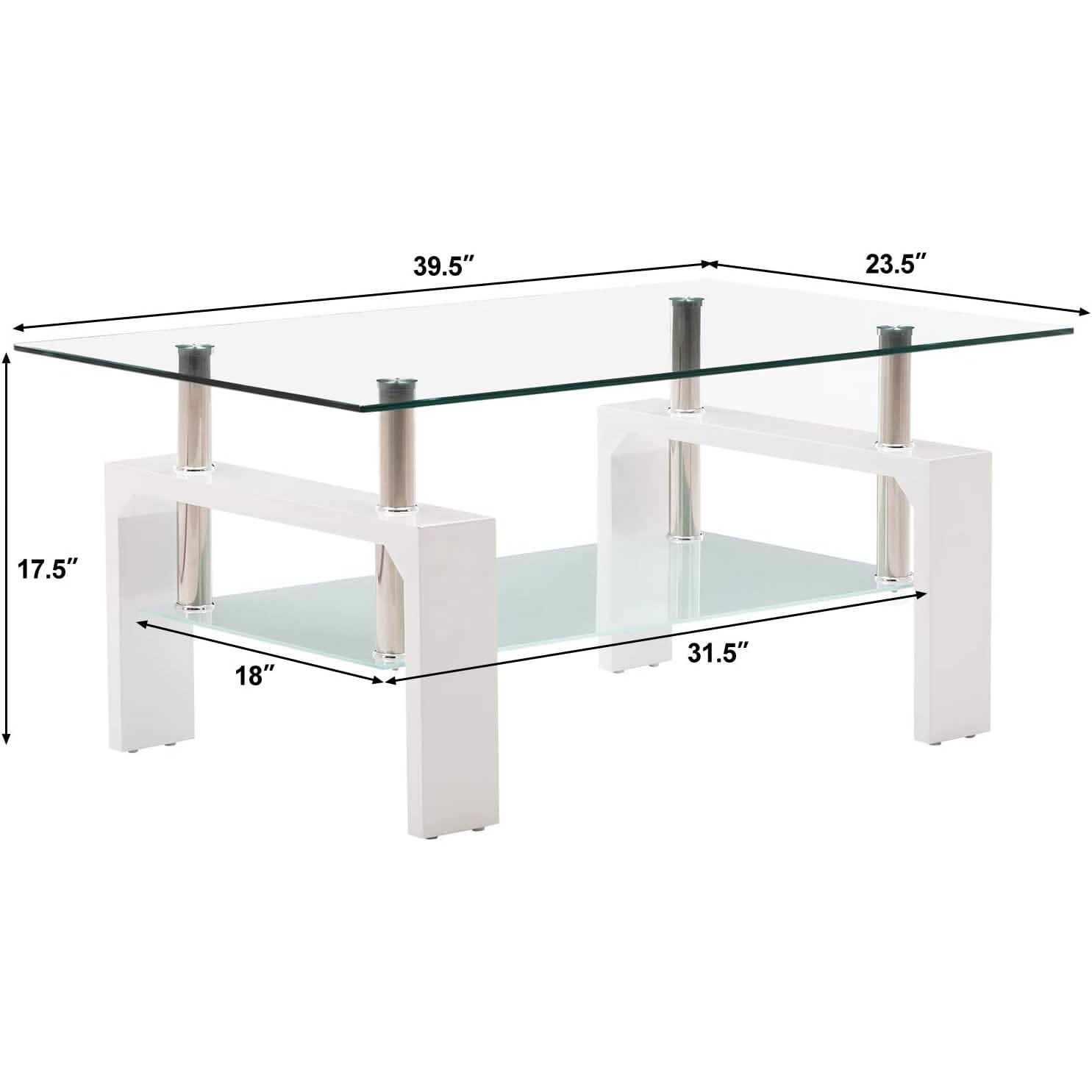 Living Room Rectangle Glass Coffee Table
