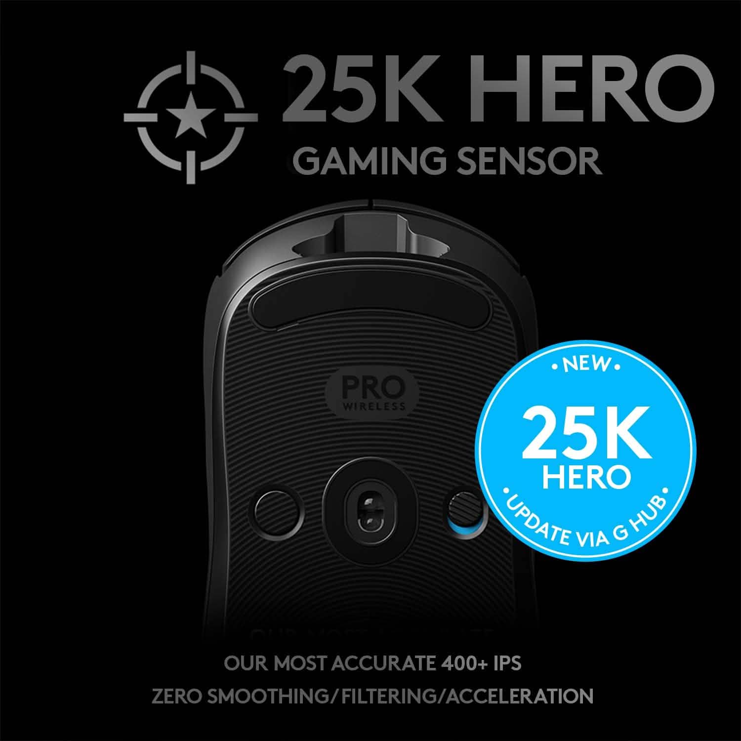 Logitech G Pro Wireless Gaming FPS Mouse with Advanced Gaming Sensor (Refurbished)