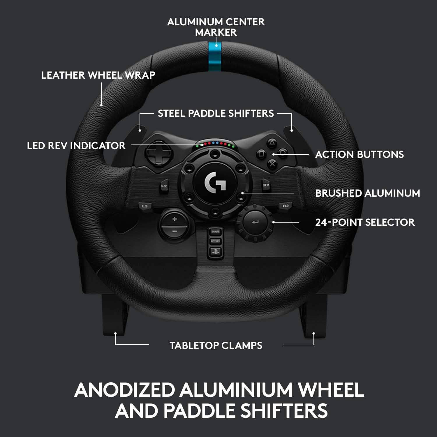 Logitech G923 Racing Wheel and Pedals (Refurbished)