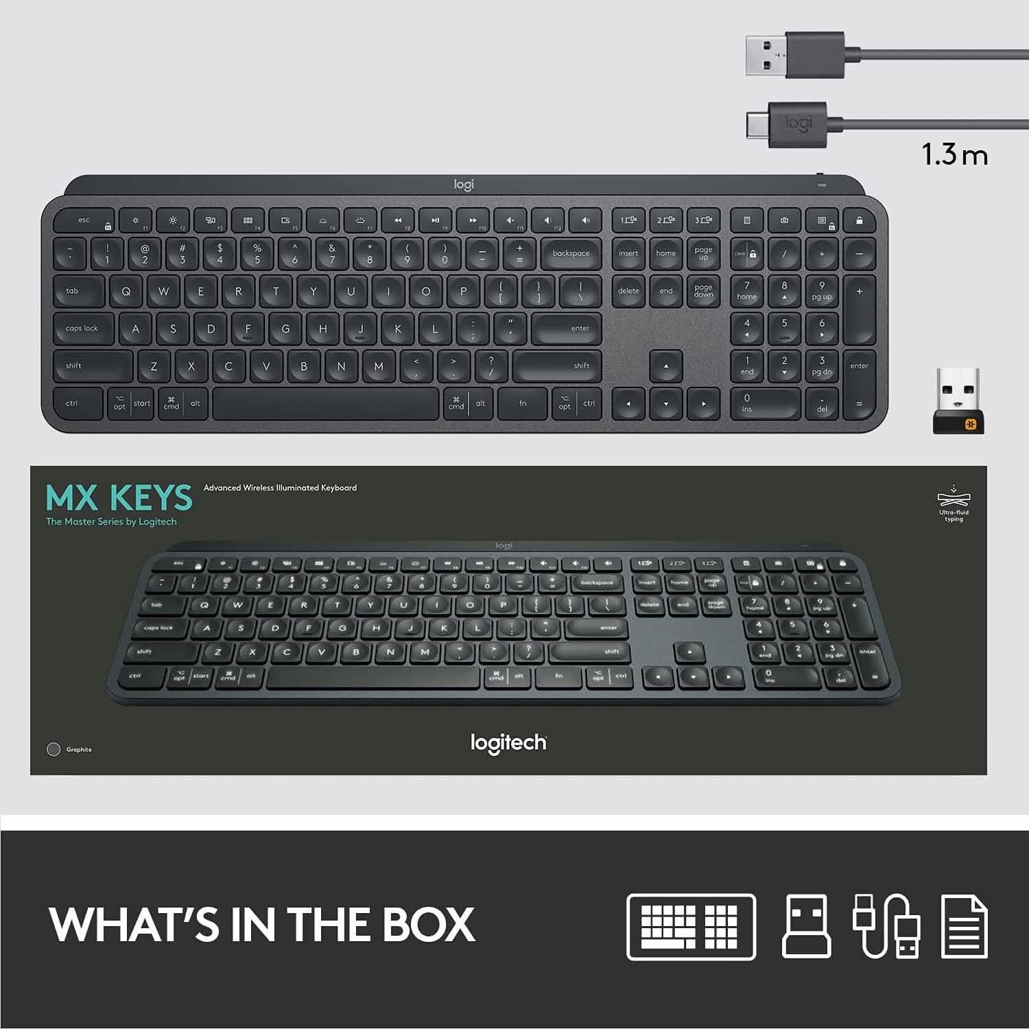 Logitech MX Keys Advanced Wireless Illuminated Keyboard