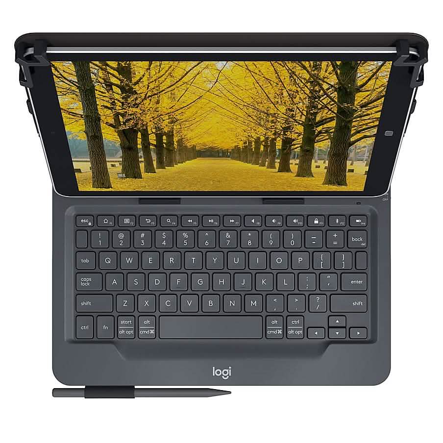 Logitech - Universal Keyboard Folio Case for Most 9-10" Tablets (Refurbished)