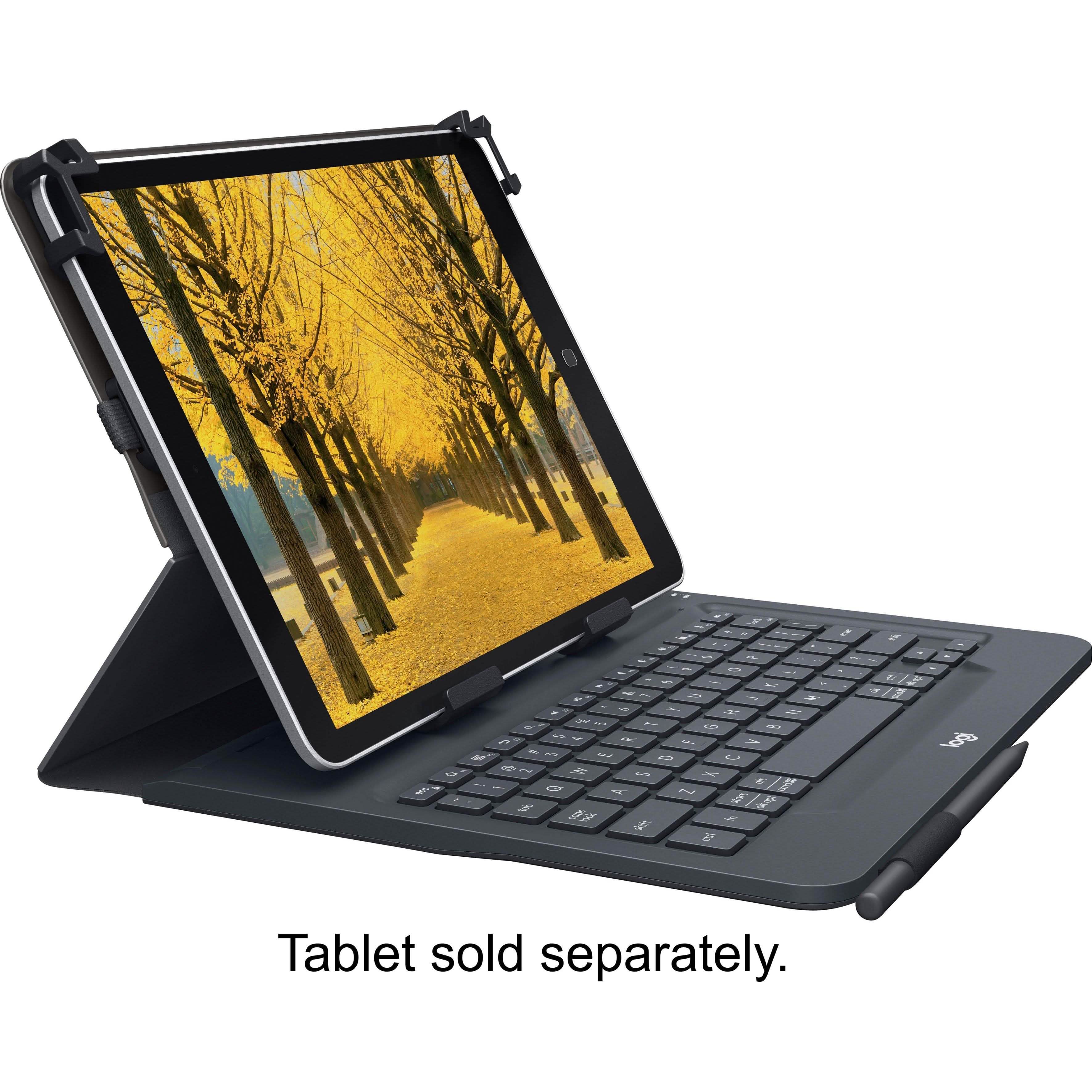 Logitech - Universal Keyboard Folio Case for Most 9-10" Tablets (Refurbished)