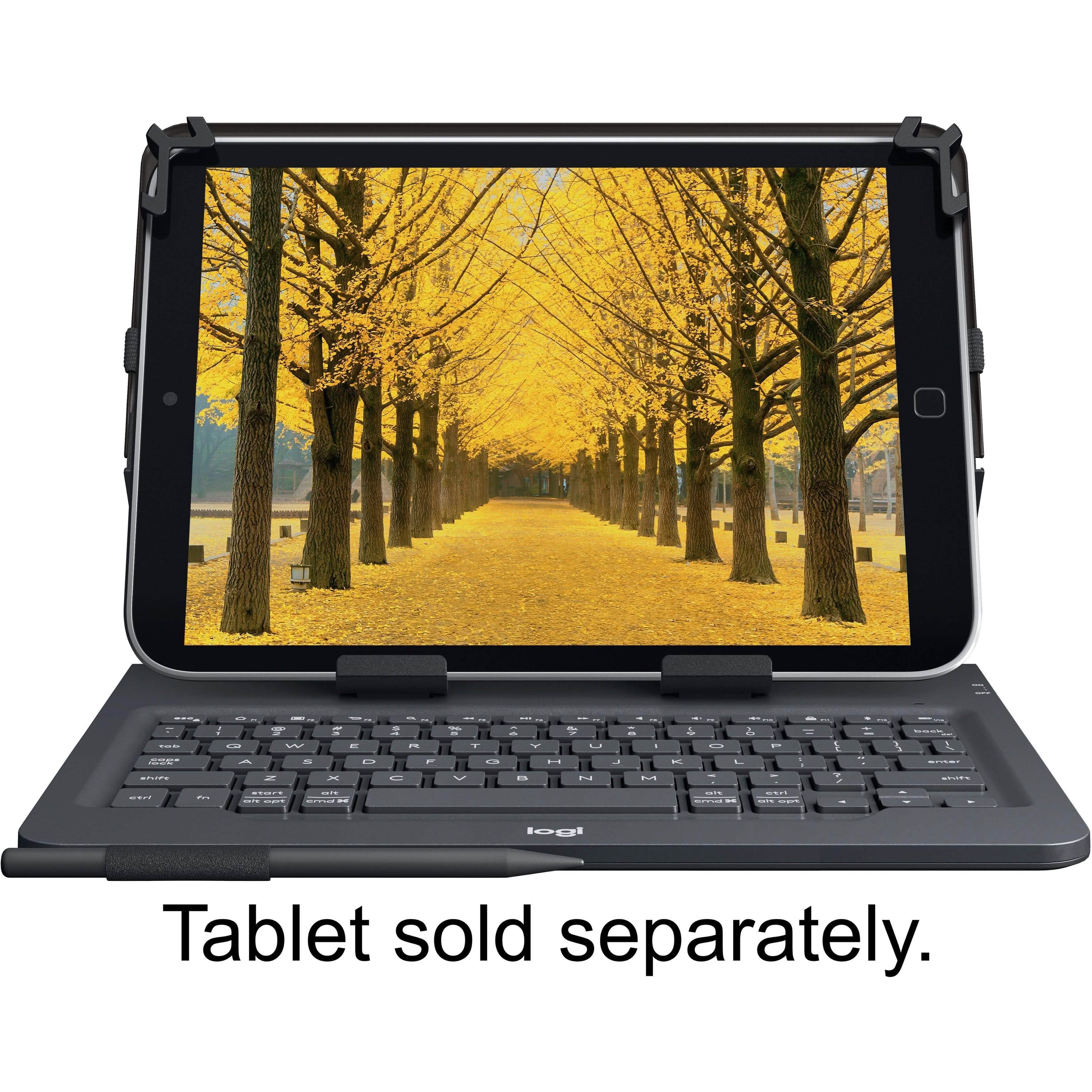 Logitech - Universal Keyboard Folio Case for Most 9-10" Tablets (Refurbished)