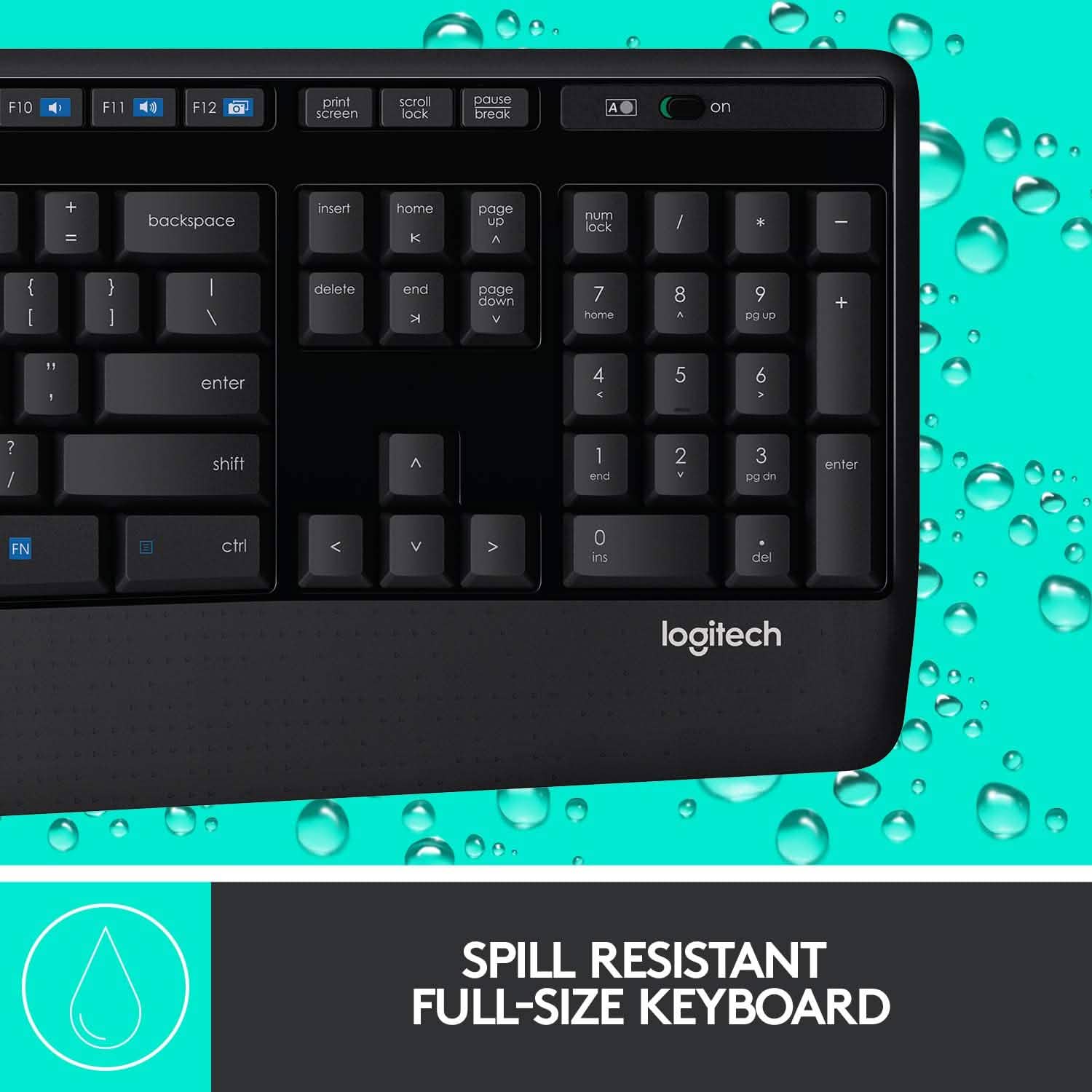 Logitech Wireless Combo Full-Sized Keyboard with Comfortable Right-Handed Mouse (Refurbished)