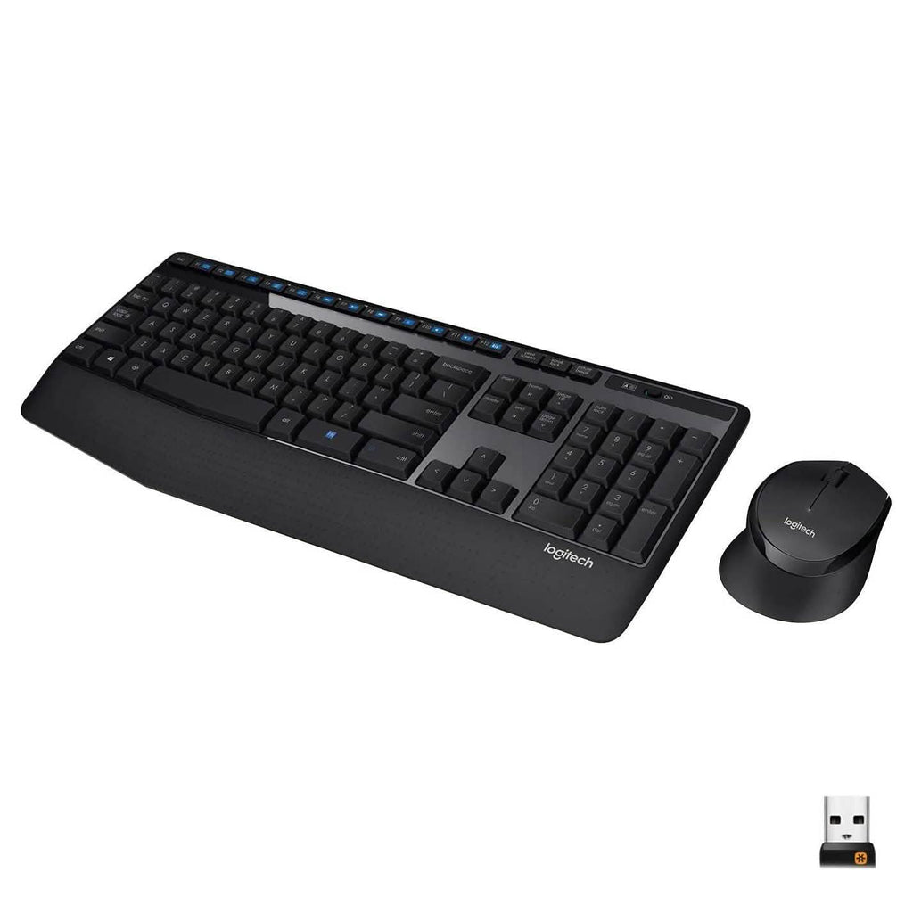 Logitech Wireless Combo Full-Sized Keyboard with Comfortable Right-Handed Mouse (Refurbished)