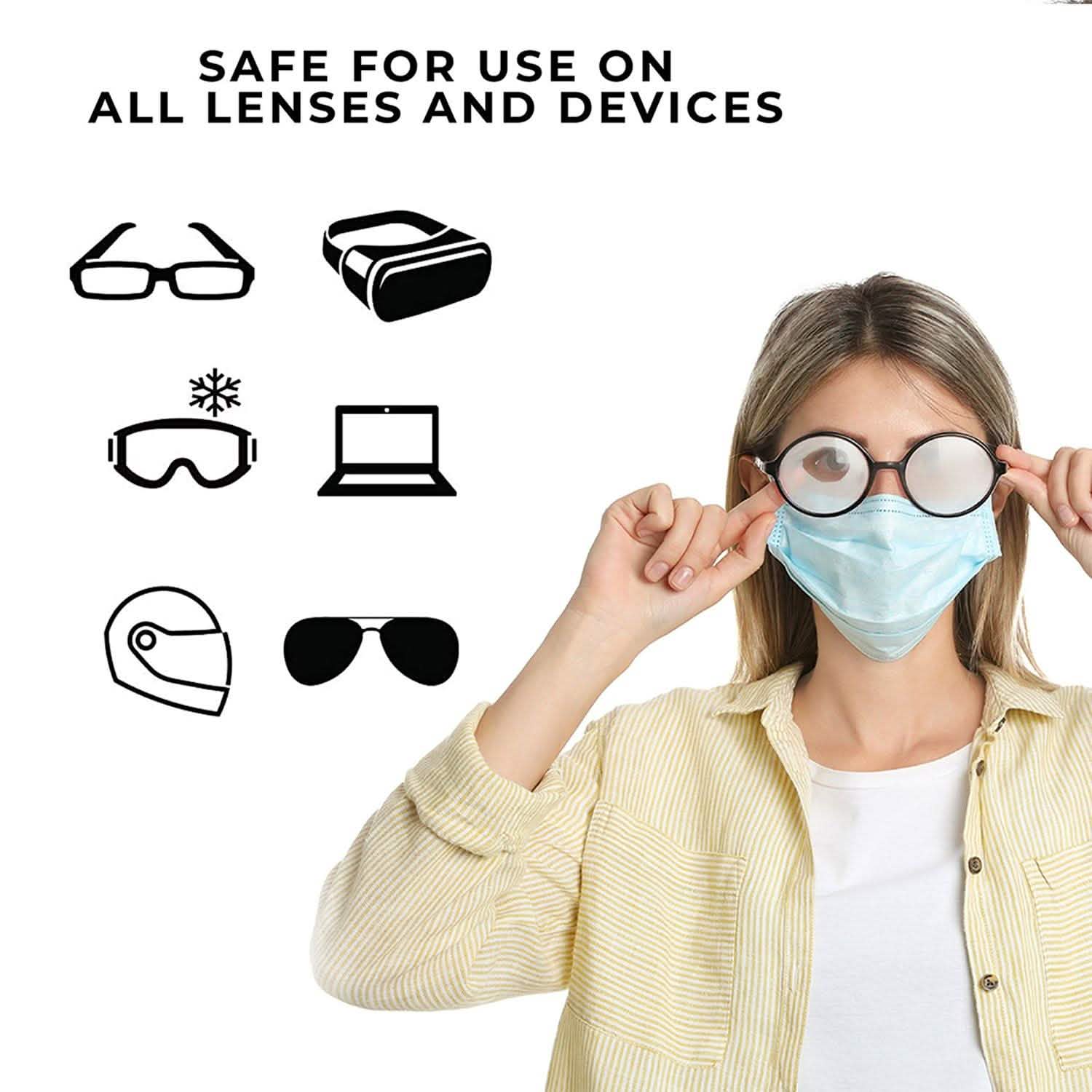 Long-Lasting Anti-Fog Spray For Glasses, Goggles, Lens, Binoculars, PPE, Mirrors