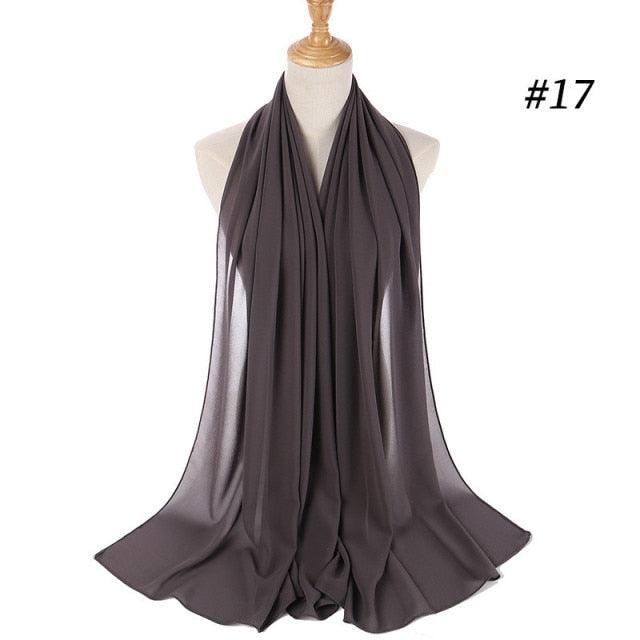 Long Lightweight Soft Solid Color Chiffon Scarfs Muslim Headscarf Hijab Scarf Shawls Wraps Hijab For Women 70*180cm