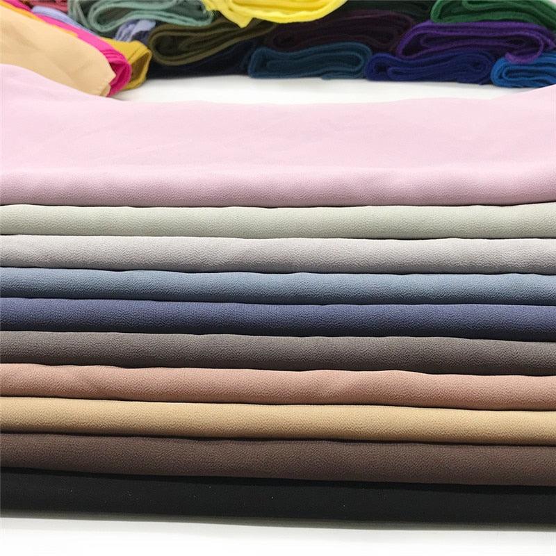 Long Lightweight Soft Solid Color Chiffon Scarfs Muslim Headscarf Hijab Scarf Shawls Wraps Hijab For Women 70*180cm