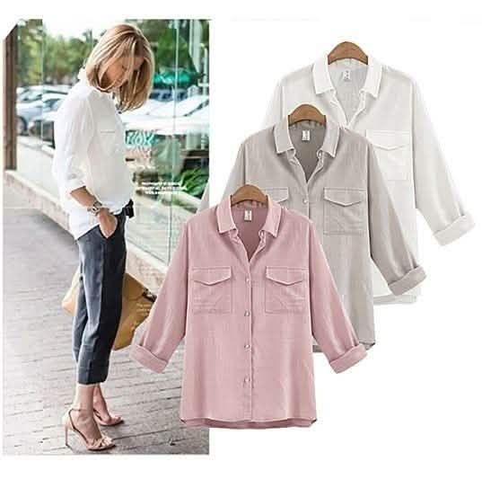 Loose Cut White Linen/Cotton Button Up Breathable Shirt - Size: XL
