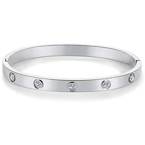 Love Friendship Bracelet Bangle with Cubic Zirconia Stones