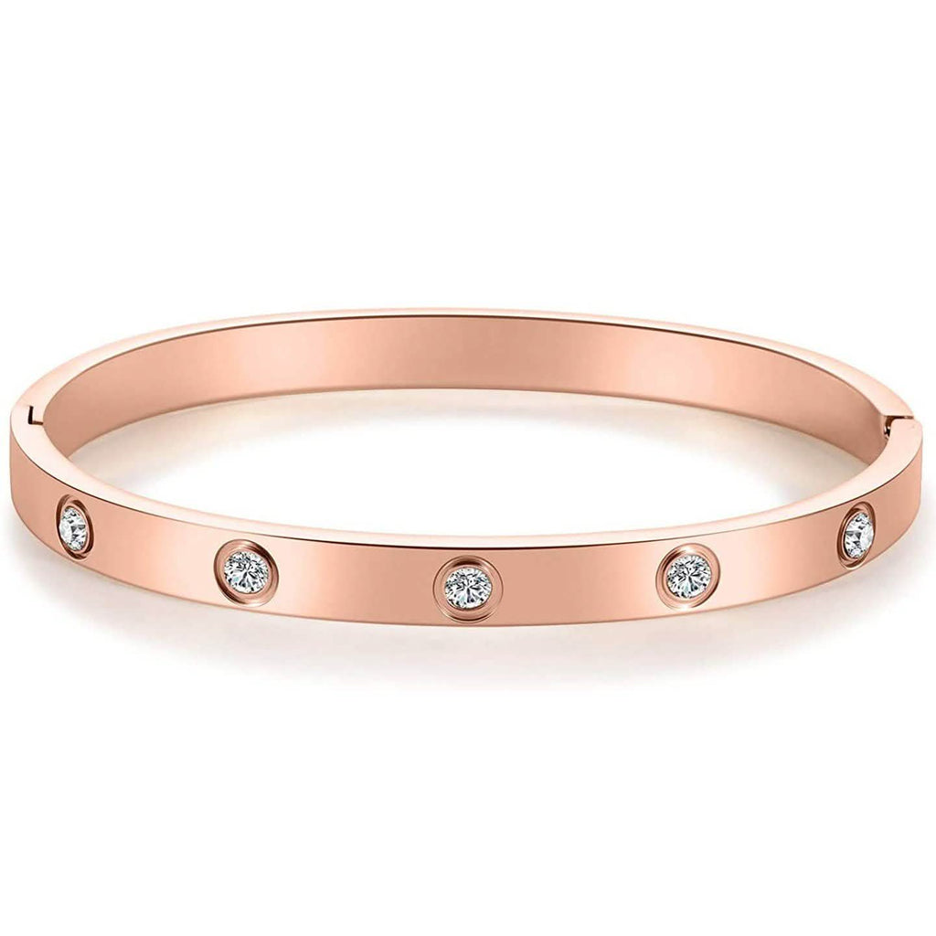 Love Friendship Bracelet Bangle with Cubic Zirconia Stones
