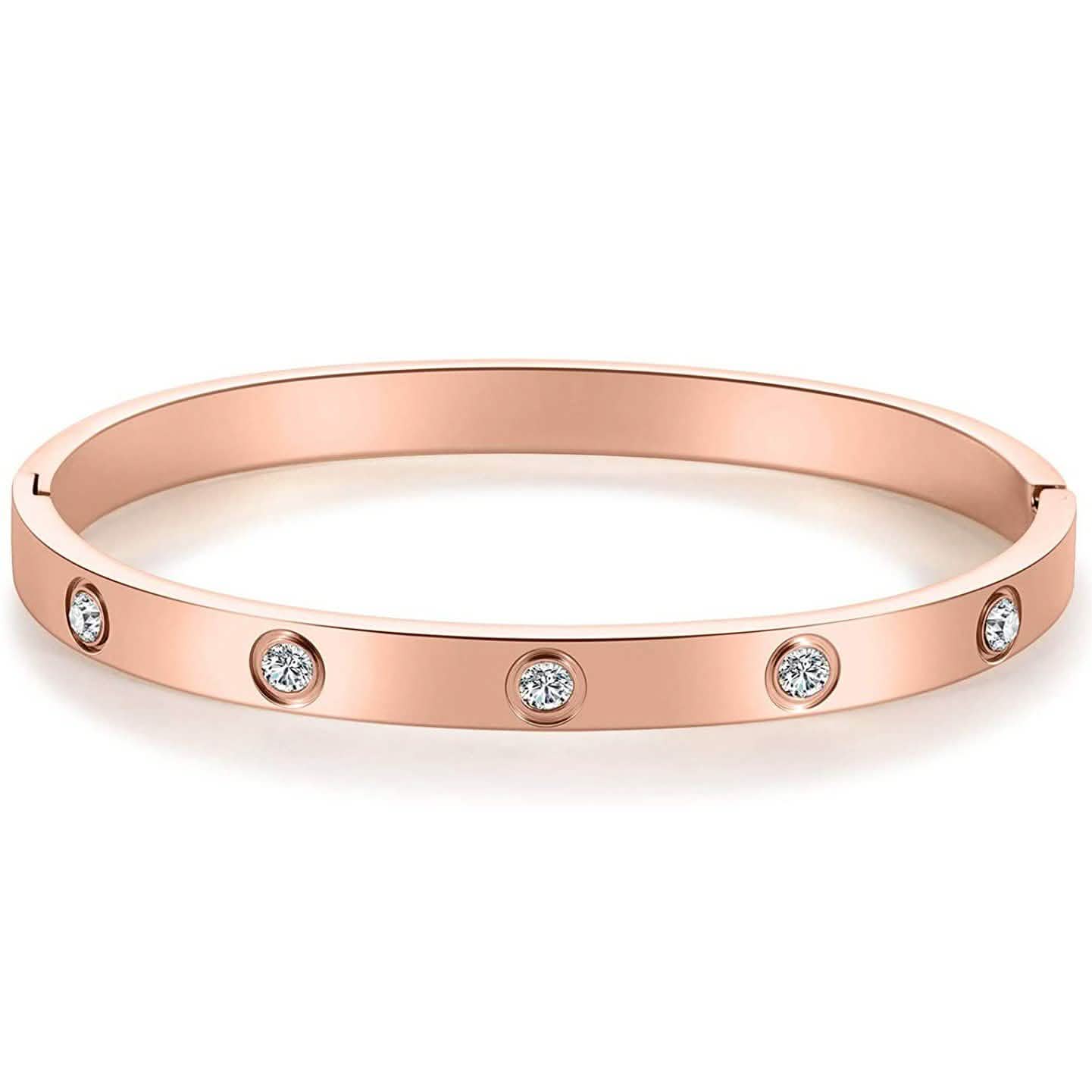 Love Friendship Bracelet Bangle with Cubic Zirconia Stones
