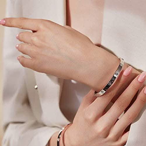 Love Friendship Bracelet Bangle with Cubic Zirconia Stones
