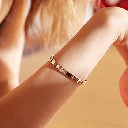 Love Friendship Bracelet Bangle with Cubic Zirconia Stones
