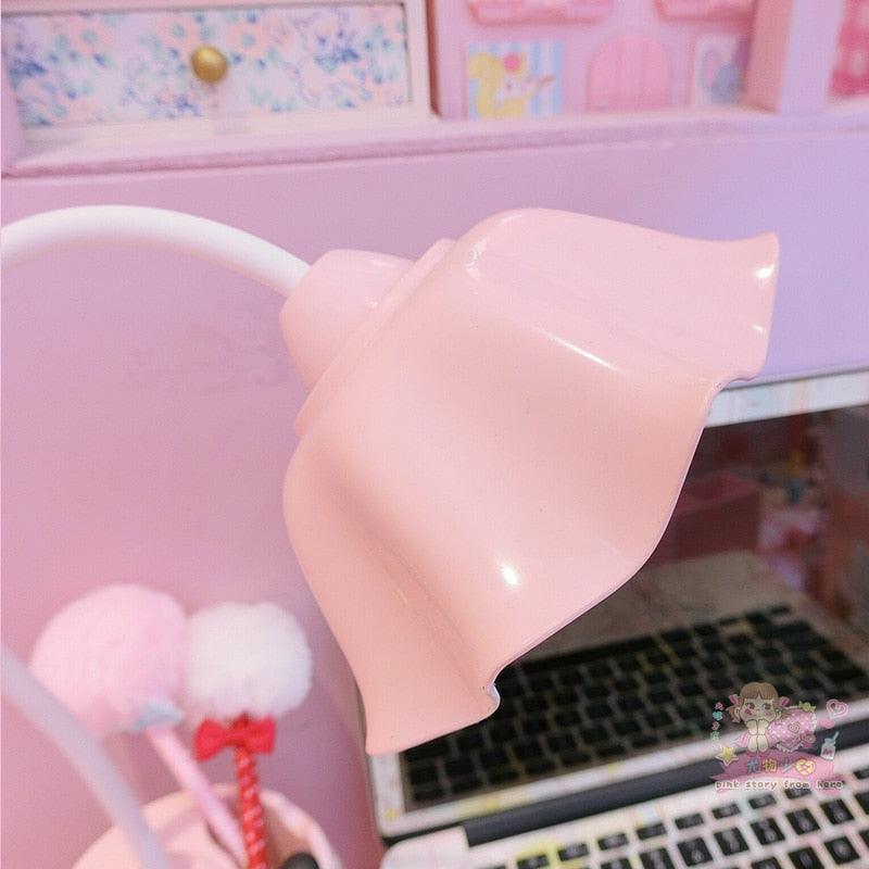 Lovely 3 Levels Dimmer Reading Table Lamp Pen Case Base Student LED Desk Lamp Girls Charge Bedside Lamp for Bedroom Studyroom Cute Study Lamps for Bedroom Décor