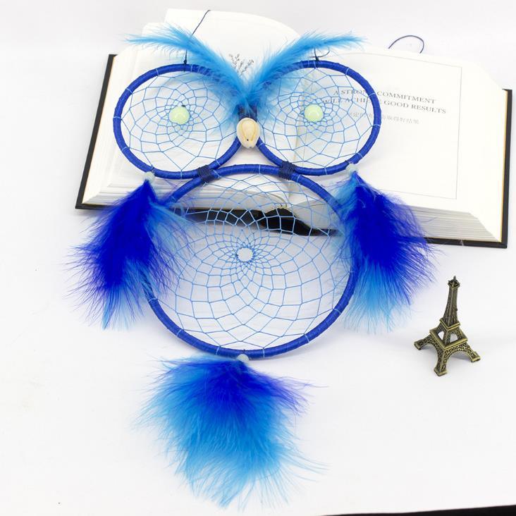 Lovely Owl Dream Catcher Wall Hanging Ornament Large Handmade Perfect Gift Design Dreamcatcher Decoration For Kids' Bedroom Dorm Nursery Chic Ornament Craft  Eyes Can Be Glowed In Darkness