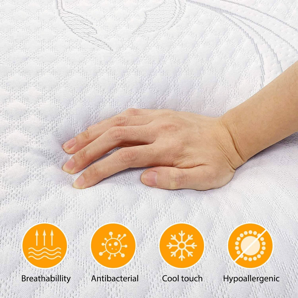 LSOFT Mattress Pad Gel Infused Memory Foam Mattress Topper 4 Corner Elastic Anchor Band Washable Bed Cover