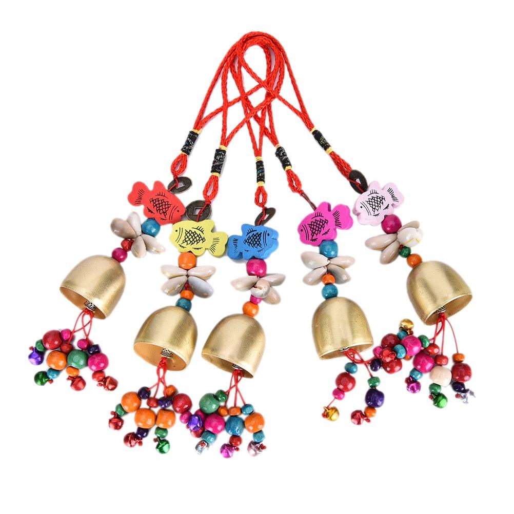 Lucky Wind Chimes Mobile Garden Wind Chime Bell Creative Outdoor National Home Pop Hot Yard New Copper Living Decor Fashion For Good Luck Home Garden Patio Hanging Decoration Gift