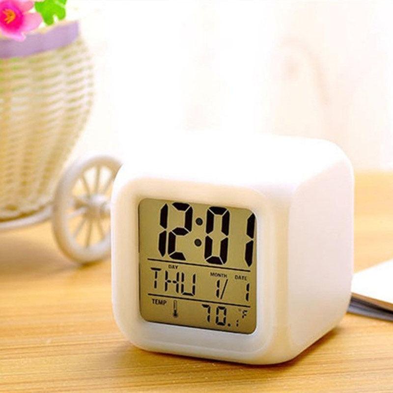 Luminous Alarm Clock Multifunctional White Screen Color Changing Bedroom Night Light Touch Control Bedside Lamp Dimmable Multi-Color Changing Gift Ideas Colorful Decompression Digital Accessories