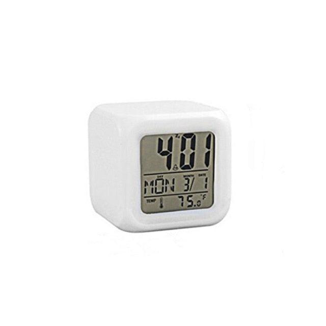 Luminous Alarm Clock Multifunctional White Screen Color Changing Bedroom Night Light Touch Control Bedside Lamp Dimmable Multi-Color Changing Gift Ideas Colorful Decompression Digital Accessories