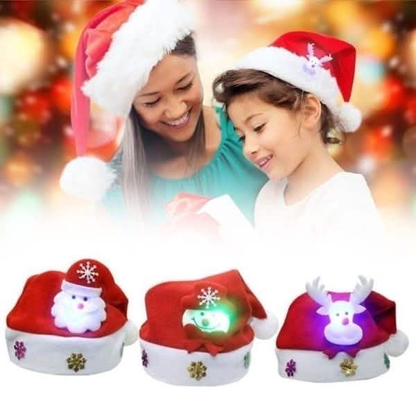 Luminous Christmas Hat Glowing Santa Claus, Snowman, Deer Christmas Hat