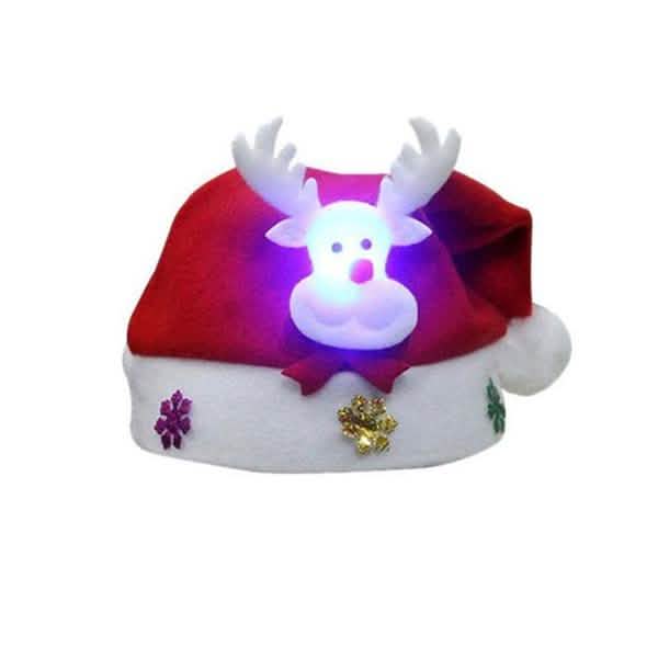 Luminous Christmas Hat Glowing Santa Claus, Snowman, Deer Christmas Hat