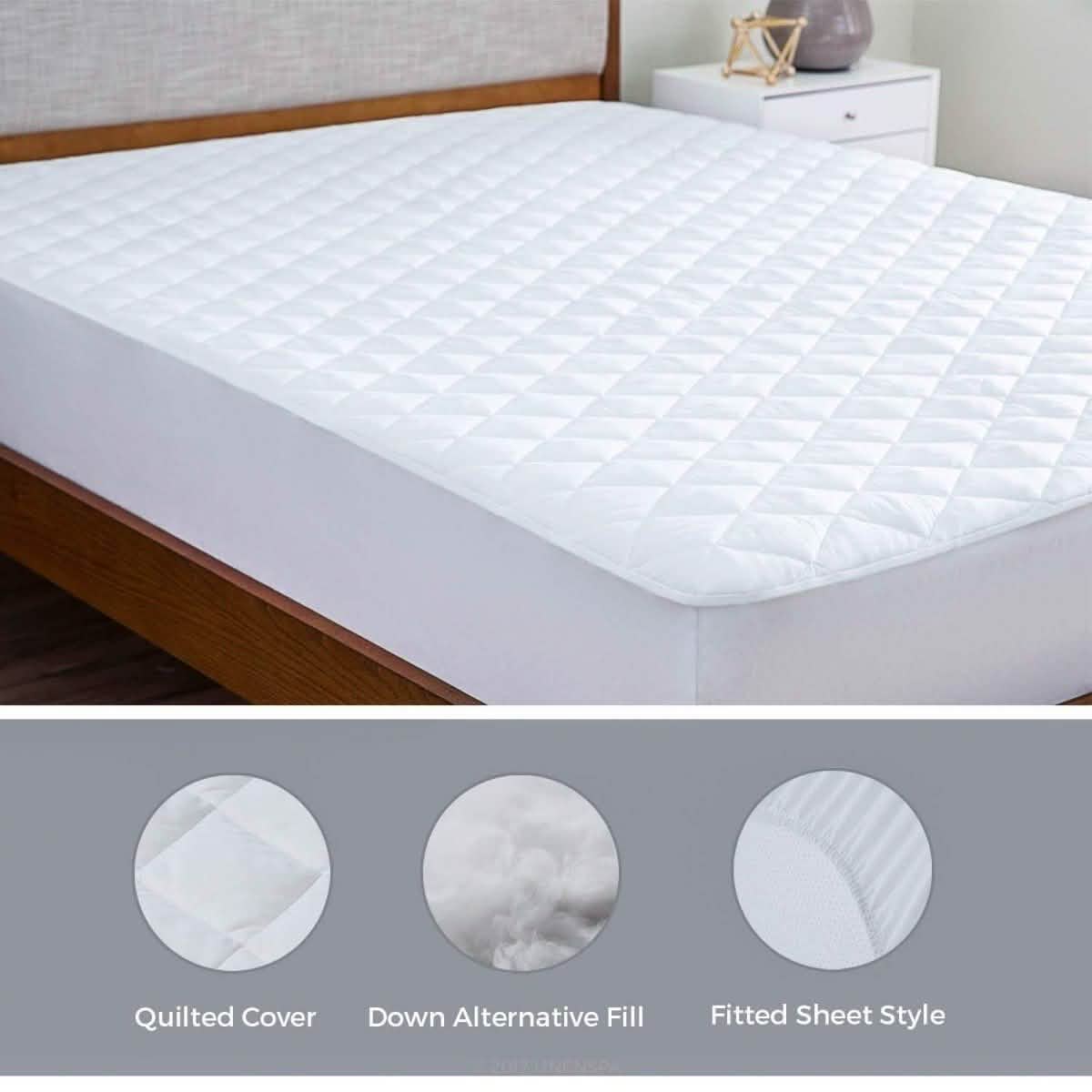 Lux Decor Collection Quilted Fitted Fully Cover Mattress Topper