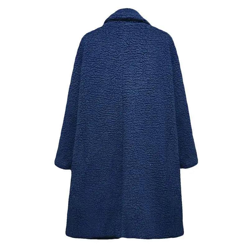 Luxurious Autumn Winter Jacket Female Coat Solid Color Fleece Coats Casual Outerwear Warm Soft Cardigan Fur Jackets For Female Clothes