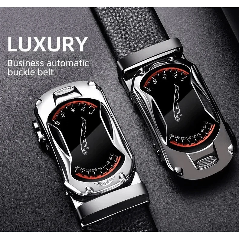 Luxury Automatic Black Genuine Leather Business Belt For Men New Fashion High Quality Black Belts