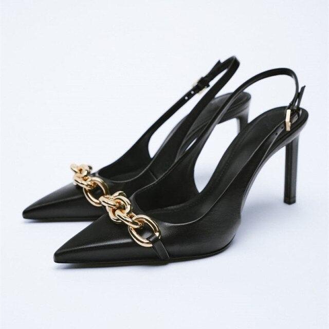 Luxury Black Straps Black Shoes For Women Shallow Summer Heels Beige Elastic Band Low Pointed Closed Flat Rhinestone Slip-on Shoes Flats Outdoor Walking Slippers