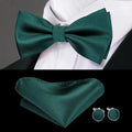 Luxury Butterfly Beige Silk Bow Ties For Men Gentlemens Cufflinks Set Elegant Design Wedding Party Bowties For Tuxedo Excellent Gift For Prom