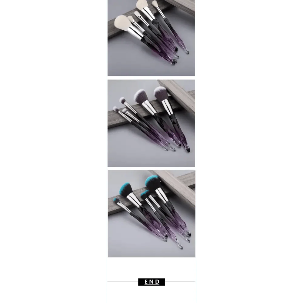 Luxury Cosmic Color New Luxury Crystal Makeup Brushes Powder Foundation Eyeshadow Eyebrow Cosmetics for Face Fan Make Up Brush Set