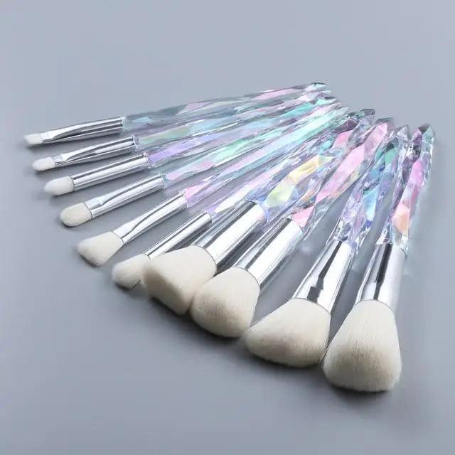 Luxury Cosmic Color New Luxury Crystal Makeup Brushes Powder Foundation Eyeshadow Eyebrow Cosmetics for Face Fan Make Up Brush Set