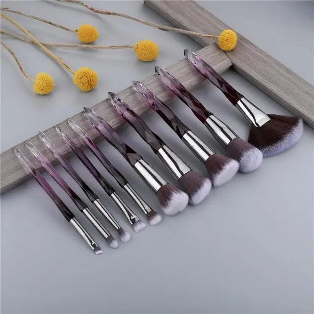 Luxury Cosmic Color New Luxury Crystal Makeup Brushes Powder Foundation Eyeshadow Eyebrow Cosmetics for Face Fan Make Up Brush Set