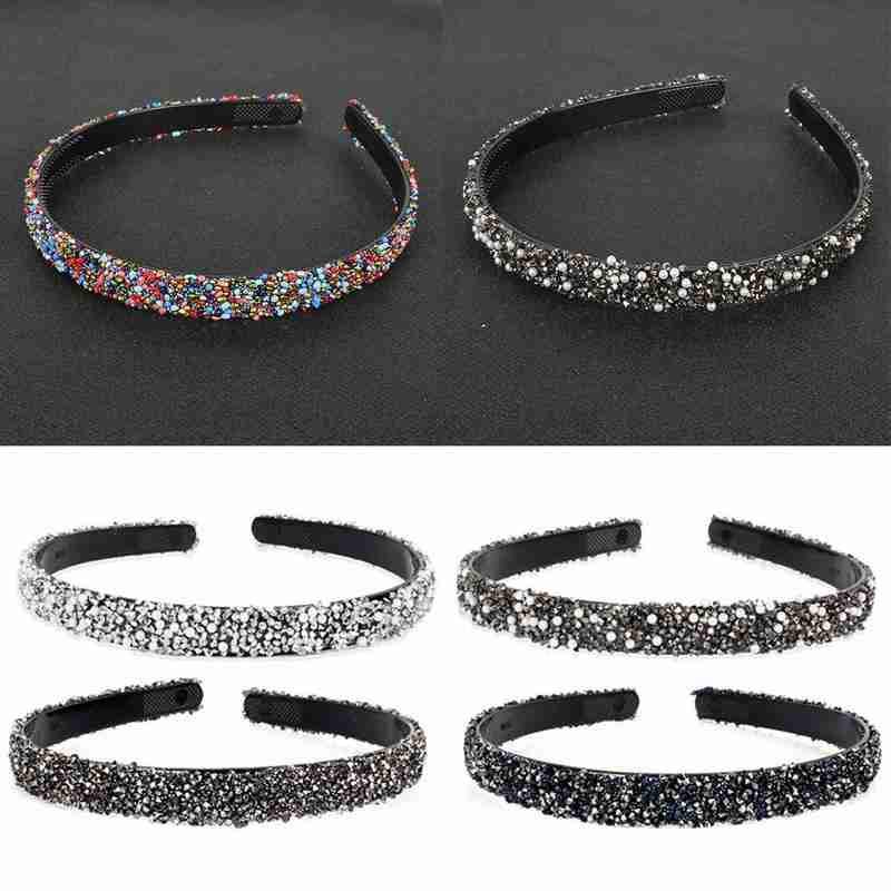 Luxury Crystal Pearl Rhinestone Headbands Fashion Women Hair Accessories Headdress Padded Hairbands Hair Bands Sparkly Hair Hoop Gorgeous Hair Accessories For Women