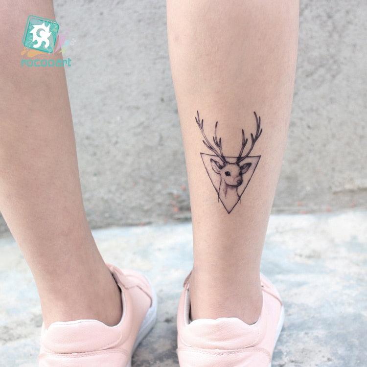 Luxury Head Deer Waterproof Temporary Stickers Tattoo Modern Colorful Tatoo For Women Men
